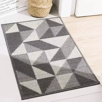 Коврик Yousheng для пола с низким профилем, геометрический, впитывающий влагу, коврик для двери, противоскользящий, превосходный, впитывающий, коврик для прихожей, для ванной, кухни A чёрный