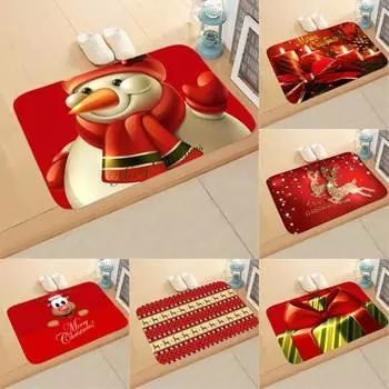 Коврик Yousheng для пола с рождественским узором, нескользящий фланелевый коврик для входной двери, домашний декор 1