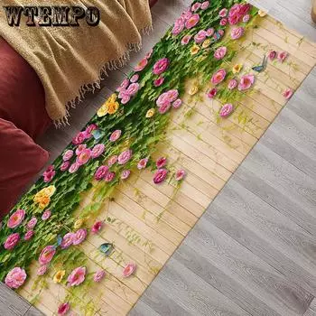 Коврики для гостиной с 3D принтом и цветочным узором, домашний декор, кухонный напольный коврик, входной ковер, дверной коврик, нескользящий коврик для ванной комнаты 50*160cm