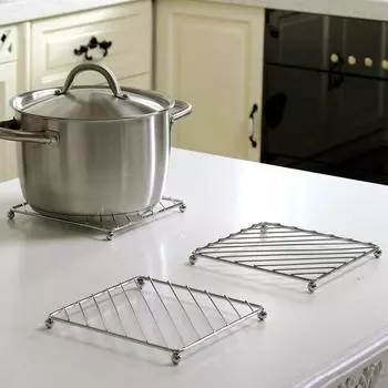 Коврики для кастрюль из нержавеющей стали, теплоизоляционные коврики, кухонные подставки для готовки на пару, устойчивые к ожогам полки для посуды и сливные полки B
