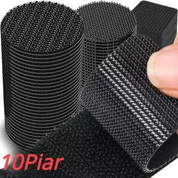 Коврики для ковров Органайзер для кабелей Крепления Волшебная лента Фиксированные наклейки Автоклей Липучки Ремешок Застежка-липучка Сделай сам Нескользящая 10pair