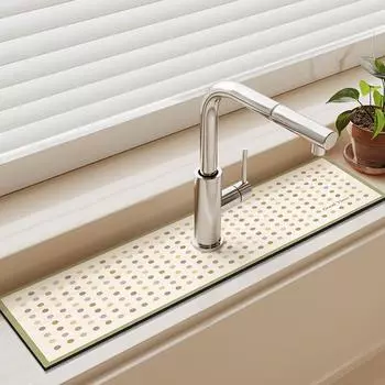 Коврики для крана для раковины, впитывающие кухонные коврики, сушка, нескользящая защита от брызг для раковины, защита столешницы, аксессуары для кухни и ванной комнаты 10x40 cm
