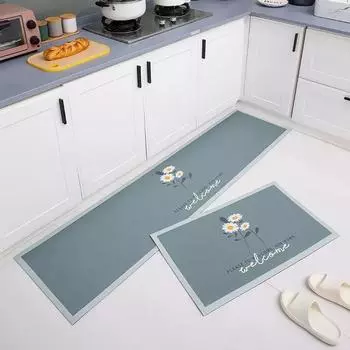 Коврики для кухни с цветочным принтом для пола, ковры для кухни, маслянистые впитывающие коврики для входной двери, коврики для прихожей и балкона, длинные коврики 45CMx70CM