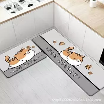 Коврики для кухни с нескользящим рисунком: Впитывающие и маслостойкие коврики для ванной комнаты, спальни или прихожей 40x60 + 40x120 cm