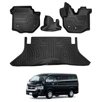 Коврики для пола Hiace 200 Series HIACE TRH KDH2 Series 3D Автомобильный коврик Водонепроницаемый коврик Материал TPE Защитный коврик Устойчивый Интерьерные Пользовательские детали Интерьер чёрный