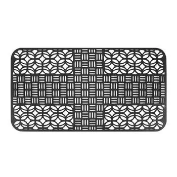 Коврики для раковины силиконовые противоскользящие термостойкие 66x35 см большого размера квадратные ажурные защитные коврики для раковины чёрный