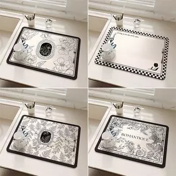 Коврики для сушки кухонной посуды, впитывающий коврик для кофемашины, дренажный коврик для посуды, быстросохнущий коврик для столешницы, нескользящий дренажный коврик 30x40 cm