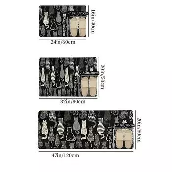 Коврики для украшения гостиной и спальни с изображением мультяшного кота, впитывающие коврики для ванной и туалета 400MMx600MM чёрный