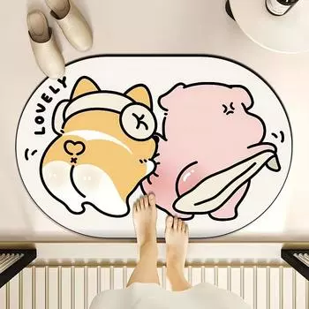 Коврики для ванной комнаты с рисунком, водопоглощающие, грязеотталкивающие, противоскользящие, подушки из диатомовой грязи, коврик для входной двери в ванную комнату 40*60cm