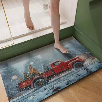 Коврики для ванной с принтом рождественского грузовика, суперабсорбирующий коврик для ванной, нескользящий, быстросохнущий, коврик для душа, коврик для унитаза, моющийся 40cmx60cm