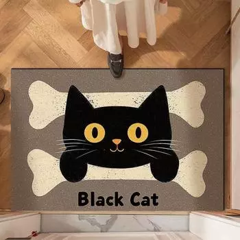 Коврики для входа с рисунками из мультфильмов, противоскользящие коврики для входа с пылеудалением, грязеотталкивающие и поддающиеся резке бытовые коврики, ковры с проволочной петлей для входа 40 * 60cm Silk Ring