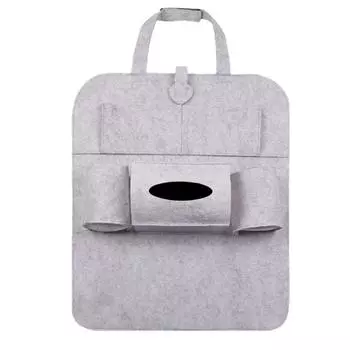 Коврики для защиты спинки сиденья, водонепроницаемый войлок, простая установка, защита спинки сиденья с карманами для хранения, автомобильные принадлежности темно-серого