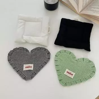 Коврики из хлопка для мисок INS Insulation Pad Mat Heart Decoration Heartform Plaid Dining Mat Living Room красный