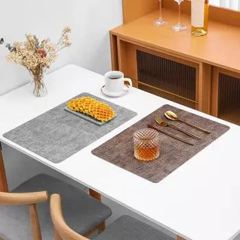 Коврики из искусственной кожи, внутренние коврики для обеденного стола, наружные коврики, каминные коврики, индивидуальные квадратные нескользящие моющиеся коврики для стола для дома, свадьбы кофейный