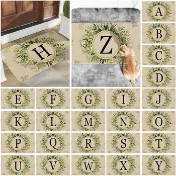 Коврики с буквами для передней двери, цветочный декор, инициалы, коврики для двери, напольный вход, украшение для дома, фамилии, в помещении, на открытом воздухе One Size