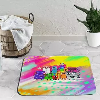 Коврики с цифровыми блоками с героями мультфильмов для спальни, плюшевые коврики с цифрами, коврики из фильмов, прикроватные коврики, нескользящие напольные коврики 1