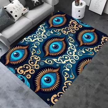 Коврики с принтом «злой глаз» Нескользящий коврик для пола Гостиная Спальня и домашний декор Коврик для двери Машинная стирка Кухонный ковер 40X60cm-16x24in