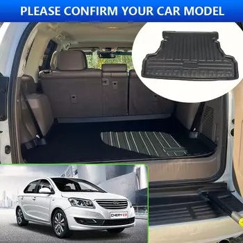 Коврики в багажник автомобиля Chery Cowin E3 A19 2013~2015 Водонепроницаемые поддоны для багажа Чехлы для багажного отделения Коврики для багажа Аксессуары