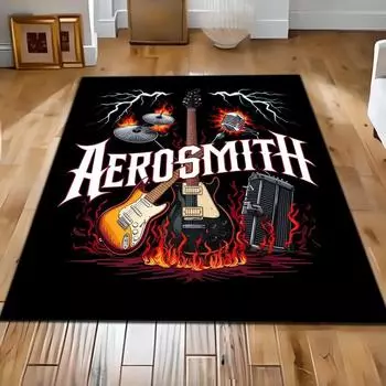 Ковры с принтом музыкальной гитары Нескользящий ковер Состаренные винтажные ковры Декоративные ковры для гостиной и спальни Моющийся ковер 40X60cm-16x24in