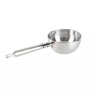 Ковш Юкихира Алюминиевый сплав Круглый Ручка из нержавеющей стали Быстрый нагрев Японский ковш для снега для 7.1in Opening(for Open Fire)