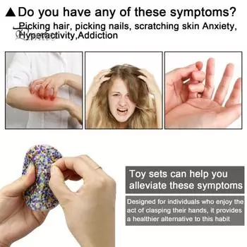 Ковыряние кожи игрушка-фиджет снятие стресса волосы ногти Ковыряние кожи альтернатива круглая бусина пинцет дерматилломания трихотилломания сенсорная игрушка дети взрослые Circle