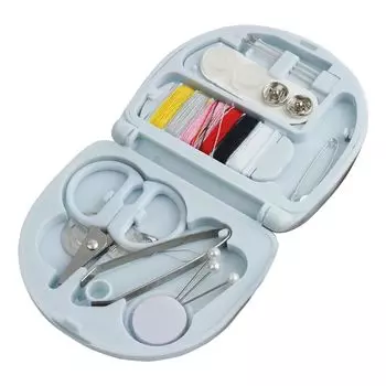 KOYOKOMA Sewing Set Mini Portable Sewing Set Travel Small Case Travel Crafts Compact Palm Size Emergency Repair Useful Goods Repair Thread Minimal синий