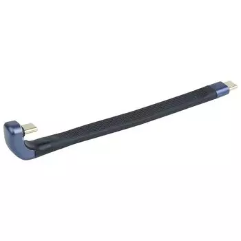 KOYOKOMA Type-C cable USB4 PD 240W fast charging L-shape straight 40Gbps Thunderbolt 3 4 12cm short cable flat 8K60Hz (E type)