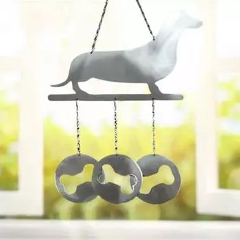 Коза Такса Металлический Колокольчик Ветра Устойчивый к атмосферным воздействиям Крытый Открытый Сад Патио Животное Окно Висячие Колокольчики Украшение Орнамент Подвеска Рождественские Подарки Goat