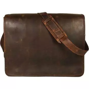 кожа 16 дюймов кожа винтажная деревенская сумка через плечо курьерская сумка сумка подарок мужчины женщины портфель переноска ноутбук 16 x 12 x 5 in коричневый