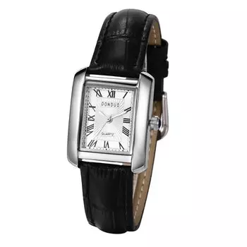 кожа аналоговая пара кварцевые модный подарок для девушки женские наручные часы, ремень, антикварные, стильные, римские, дисплей, часы, водонепроницаемые, черные,