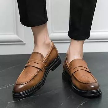 Кожа, Брок остроносые мужские туфли кожаная обувь 38 чёрный