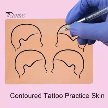 Кожа для практики татуировки Гибкая реалистичная простая в использовании кожа для практики контурных частей тела для начинающих художников A бежевый