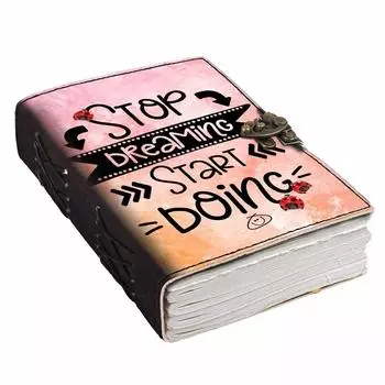 Кожа Хватит мечтать, начните делать печатные пустые страницы, дневник, дневник для личного и офисного использования, планировщик, пустой дневник (7 х 5 дюймов) 7 x 5 in