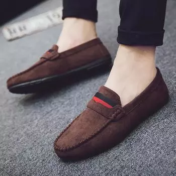 Кожа Мягкая Кожа Мягкая Подошва Красные Повседневные Мужские Британский Стиль Рабочие Лоферы Шапки Туфли Мягкая Кожа Знаменитости Интернета 39