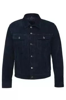 Кожа овчины, натуральная темно-синяя замшевая куртка ручной работы, дизайнерская мужская вечеринка XS синий