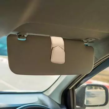 Кожа PU Автомобильные солнцезащитные очки клипса для хранения солнцезащитного козырька автомобиля держатель для автомобильных очков для билетов карт аксессуары для салона автомобиля синий