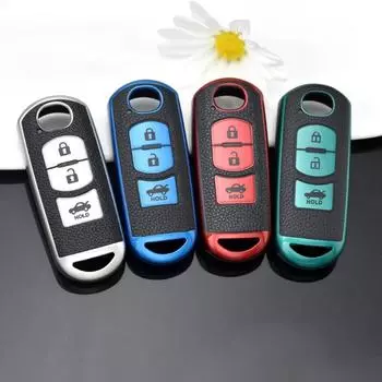 Кожа + ТПУ чехол для дистанционного ключа автомобиля чехол-брелок для Mazda 2 3 5 6 CX-3 CX-5 CX-7 CX-9 CX8 Speed Miata MX5 2016 2017 2018 аксессуары Key Case красный