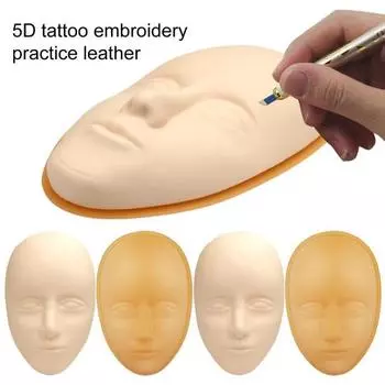 Кожа трехмерная, не тускнеющая, мягкая татуировка для бровей, подводка для глаз, практика рисования, тренировка кожи для начинающих жёлтый