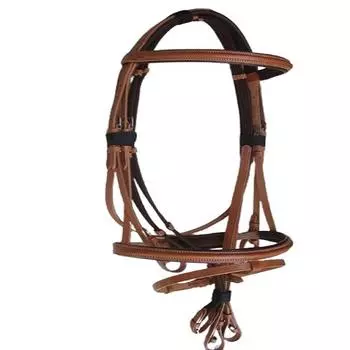 Кожаная английская уздечка для лошадей с перепончатыми поводьями всех размеров для лошадей. Pony(Small) как
