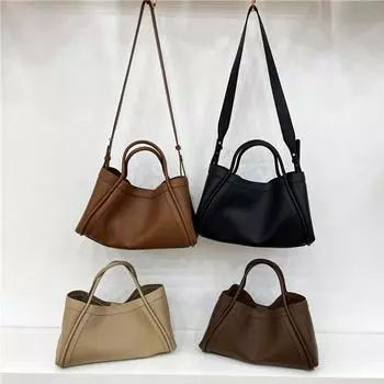 Кожаная большая сумка и сумка женская большая вместительная сумка на плечо, повседневная сумка через плечо, клатч, дорожная сумка коричневый