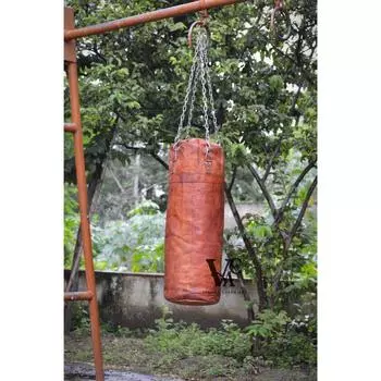 кожаная боксерско-боксерская тяжелая ненабивная сумка с фурнитурой DURABLE BAG 28 in коричневый