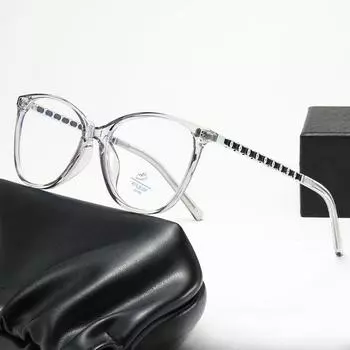 Кожаная цепочка «кошачий глаз», очки в том же стиле с антисиним светом, Xiaohongshu, в том же стиле, с оправой для очков для близорукости