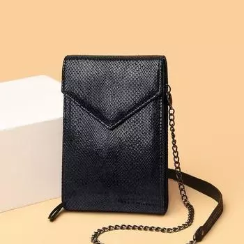 Кожаная длинная сумка для мобильного телефона на цепочке на одно плечо с косым пролетом, женская сумка с цветочным узором и змеиным узором, многофункциональная сумка для карт, кошелек красный