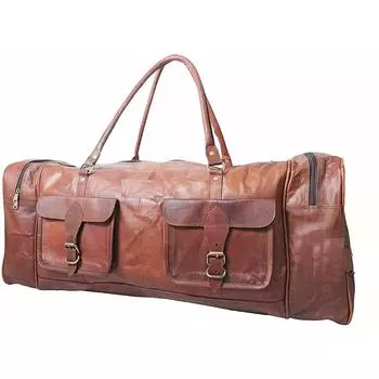 Кожаная дорожная дорожная сумка для выходных на ночь, мужская сумка, подходящая для багажных сумок 30 x 11 x 10 in коричневый