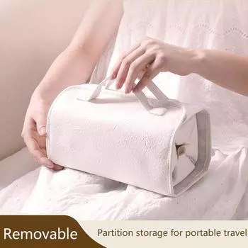 Кожаная дорожная косметичка большой емкости портативная женская косметичка водонепроницаемый органайзер для туалетных принадлежностей складная сумка для хранения