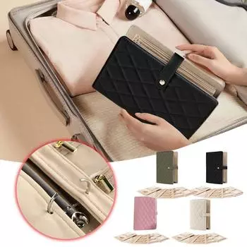 Кожаная книга для хранения ювелирных изделий с отрывными листами, большая вместительная сумка для хранения ювелирных изделий, сережек, ожерелий, легкая папка с отрывными листами One Size бежевый