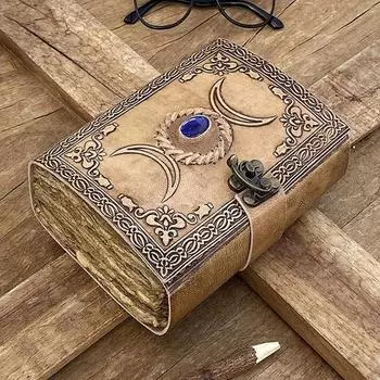 Кожаная книга, книга заклинаний, дневник для мужчин и женщин, блокнот для записей колдовства, викка, викка, языческий, чистые нелинованные страницы