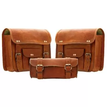 Кожаная комбинированная сумка для седла мотоцикла, сумки, корзины для инструментов, боковая сумка для багажа, коричневого цвета коричневый