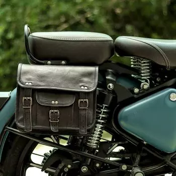 Кожаная комбинированная сумка для седла мотоцикла, сумки для инструментов, боковые сумки для багажа, черный чёрный