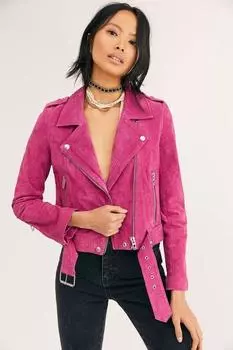 Кожаная куртка Барби, розовый дизайн, праздничная одежда ручной работы, женская замша, 100% овечья кожа XS розовый